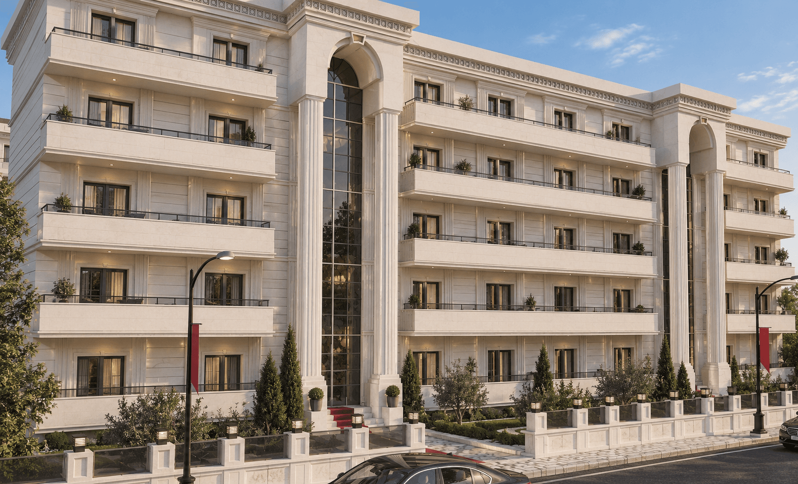 Tamamlanmış konut yapısının dış görünümü